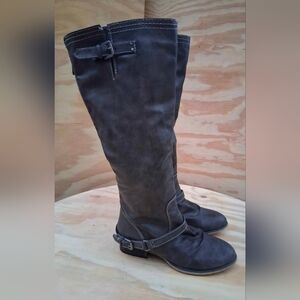 Elegant Charcoal Over the Knee Boots